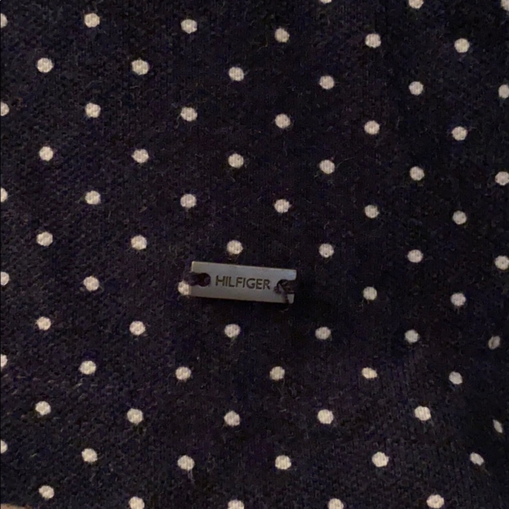 Tommy Hilfiger Navy and White Polka Dot Polo - Picture 5 of 7
